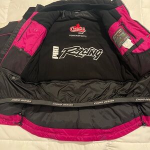 Women's Pink & Black Racing Snowmobile Jacket